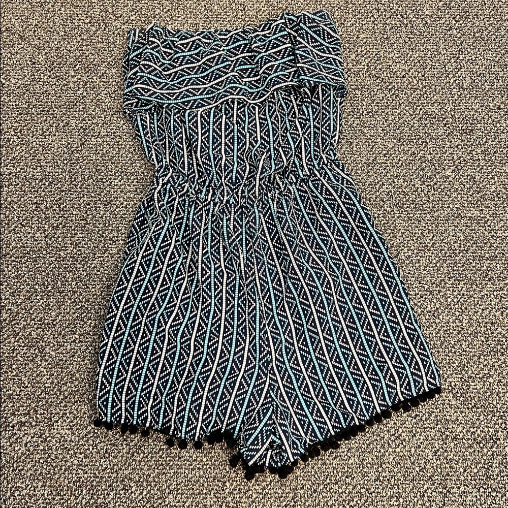Blue Romper with Pompom detail Size S